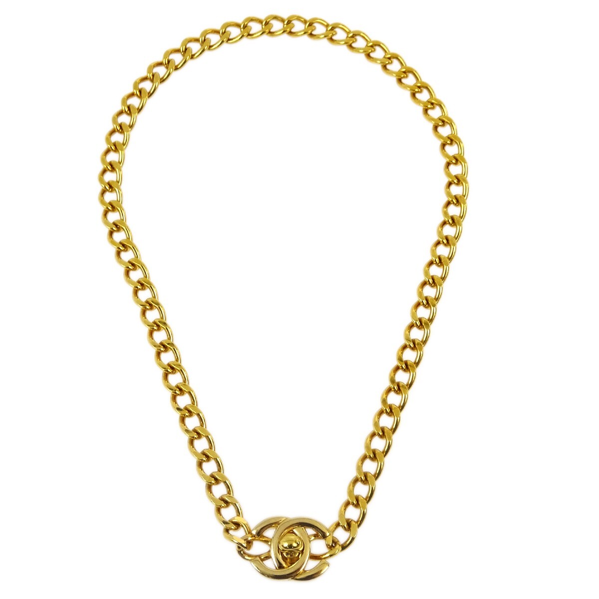 Chanel Turnlock Gold Chain Necklace 96A 182944 | eBay