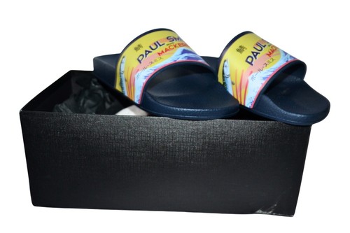 Paul Smith Ruben Blue Mackerel Slidders UK 7/ US 8 Brand New - Picture 9 of 9