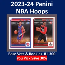 2023-24 Panini NBA Hoops Base #1-300 You Pick Complete Your Set Rookie & Vet RC