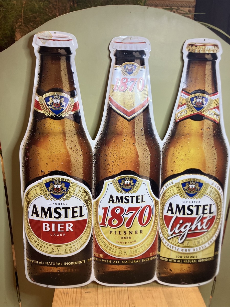 AMSTEL LIGHT Amstel 1870 Three Big Beer Bottles Embossed AMSTEL LIGHT Amstel 1870 Three Big Beer Bottles Embossed