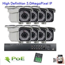 HD 8Channel 12MP Network NVR 5MP IP ONVIF 6IR Outdoor PoE Security Camera Sy1