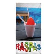 Vertical Vinyl Banner Multiple Sizes Raspas with Background C Food and Beverage