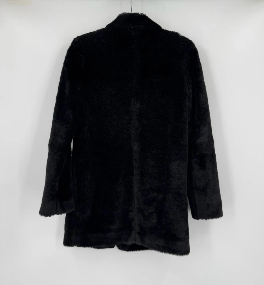 Abrigo Jill Stuart para mujer negro de piel sintética con cuello de longitud media cremallera talla S Foto 3 de 4