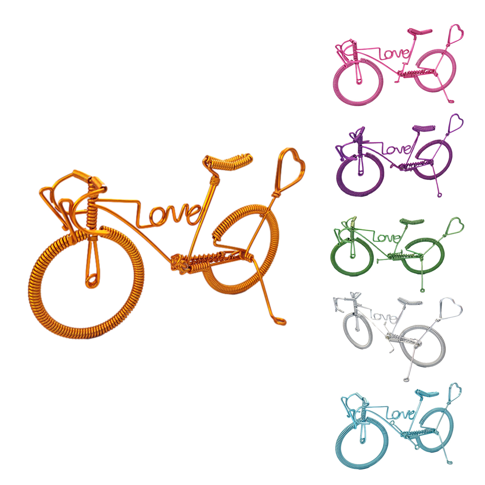 Bicycle Metal Model Figurine Aluminum Art Miniature Tabletop Home Decoration New