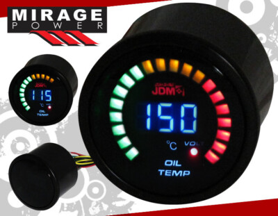 2'' 52MM Digital Blue LED Oil Temperature Meter Monitoring Gauge For VW Golf