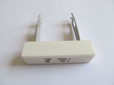5 Stück - Draht-Widerstand 220 Ohm 15 Watt flameproof PANASONIC 220R 15W - 5pcs