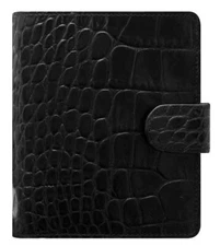 Filofax Classic Croc Print Leather Organizer Agenda Calendar with Jot Pad Ref...