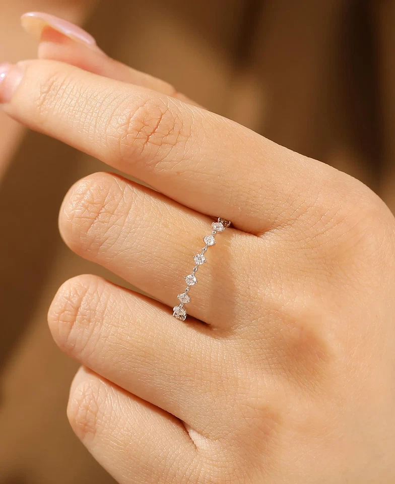 Elegant 14K Solid Gold Diamond Eternity Ring - Lab-Grown Diamond Wedding Band - Image 4 of 4