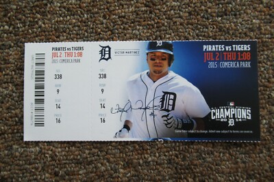 DETROIT TIGERS VS PIRATES 7/2/2015 FULL TICKET ~ CERVELLI/MARTINEZ HRs