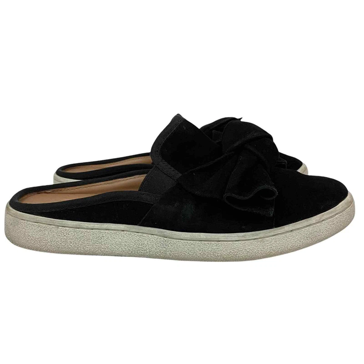 Ugg Australia Luci Bow Black Velvety Soft Nubuck Suede Slip On
