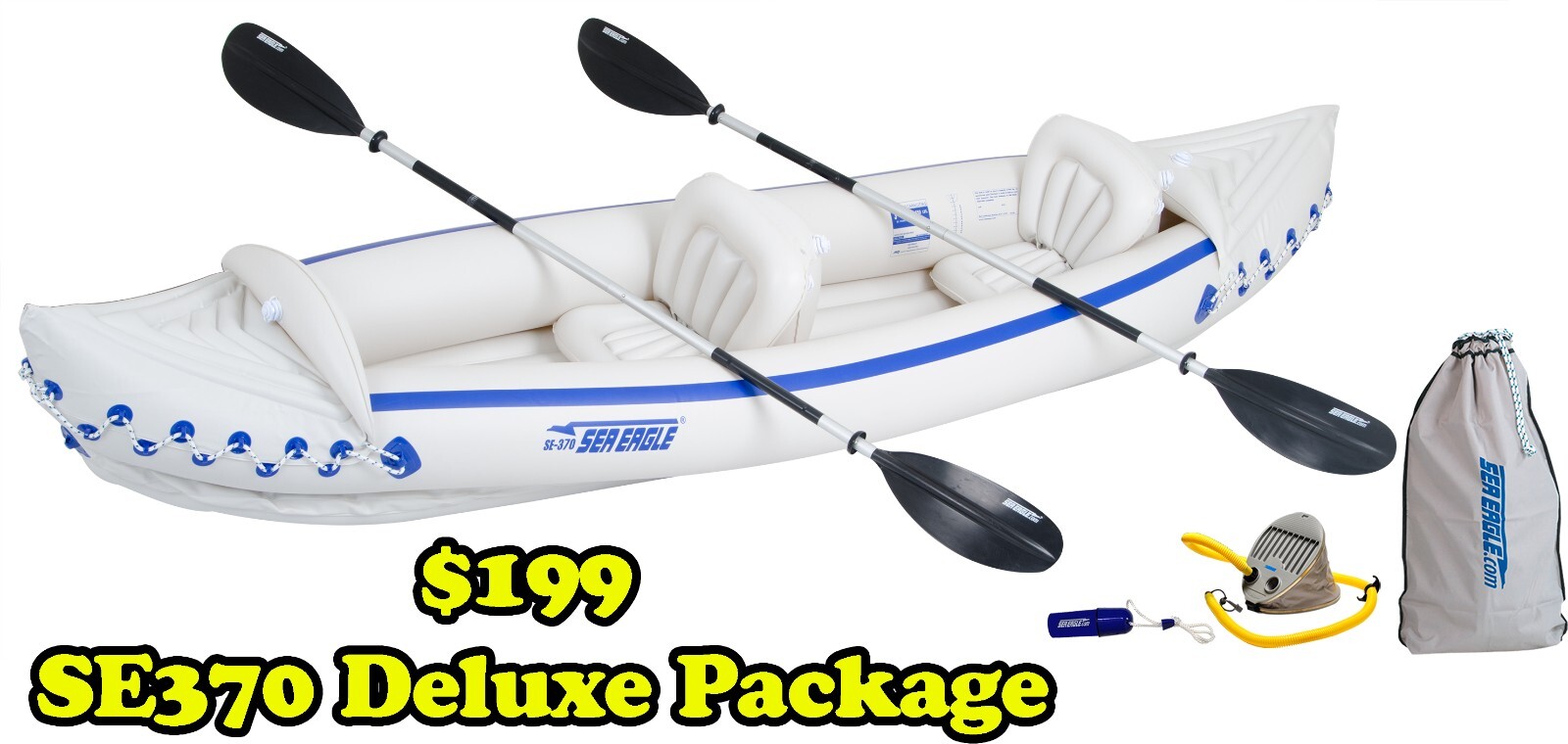 Sea Eagle SE370 Sport Kayak Deluxe Package Free S&H, 3 Year Warranty 199 eBay