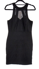 Crystal Doll Little Black Dress Size 9 Padded Bust Sheer Machine Wash Women Miss