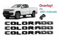 3PC Gloss black Door Rear Tailgate Colorado OVERLAY Letter Emblem 2021-2022