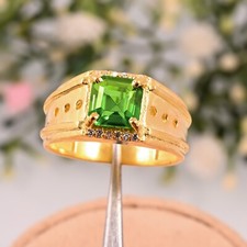 Beautiful Natural peridot 925 Sterling Silver Ring Handmade Gift For Him.