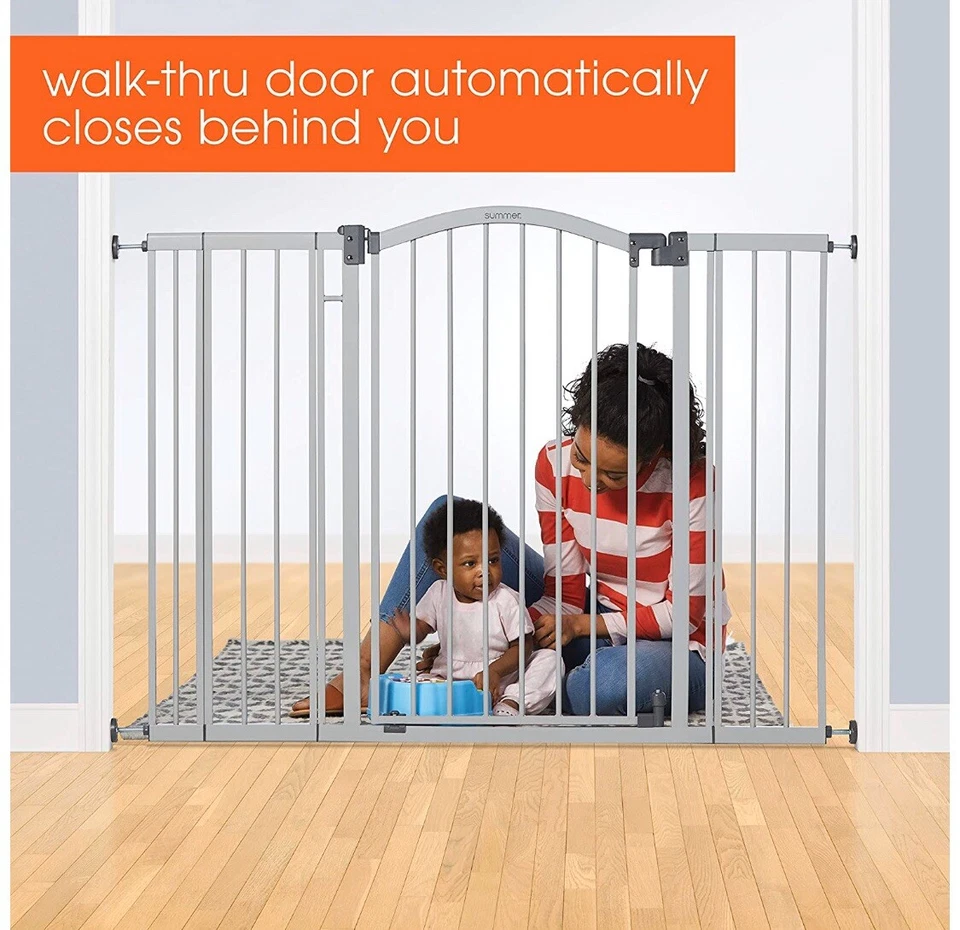 Puerta de seguridad Summer Infant extra alta y extra ancha, 29,5-53” W y 38” H, gris Foto 4 de 4