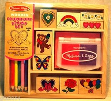 Melissa  and Doug Friendship Stamp Set NEW Wood Box