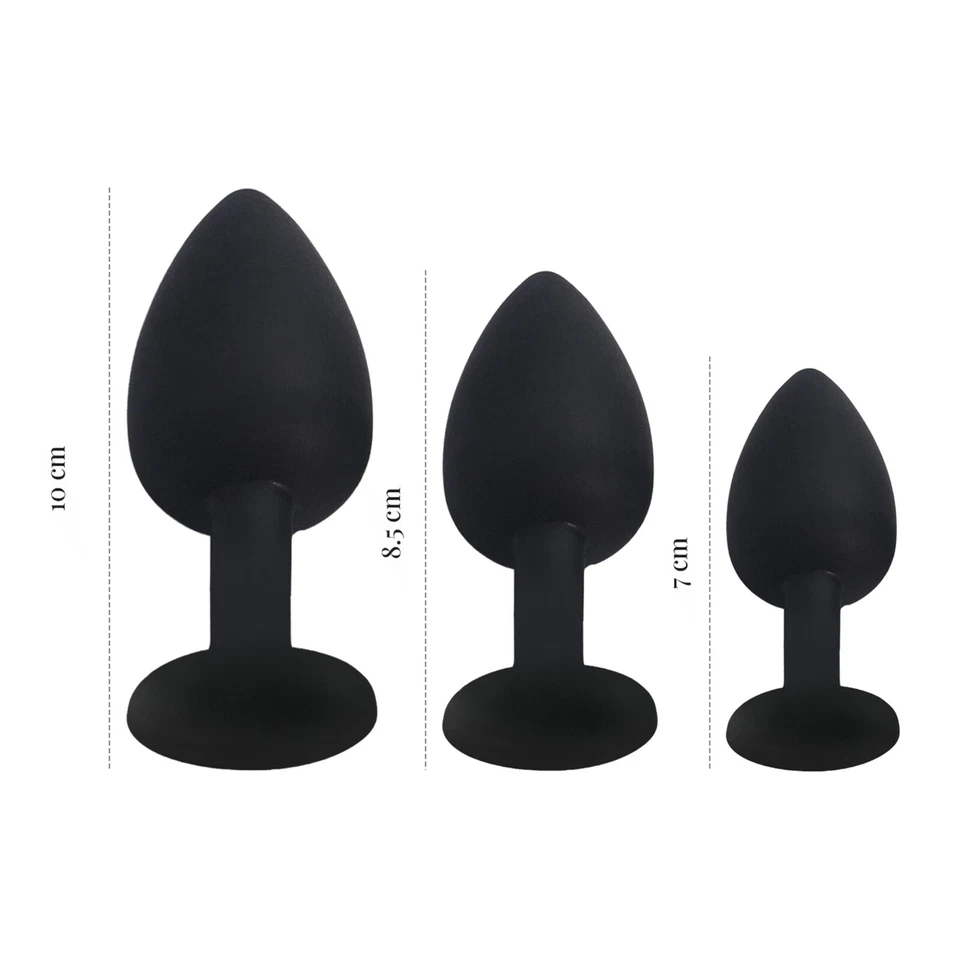 Butt Plug Anal Sex Toys Silicone Jewelled Circle Anal Training Set Sexy Secret - Image 3 of 4