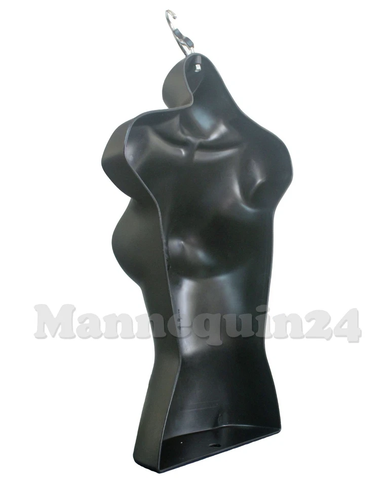 MALE FEMALE CHILD & TODDLER TORSO MANNEQUIN FORMS SET BLACK +1 STAND + 4 HANGERS - Image 4 of 4