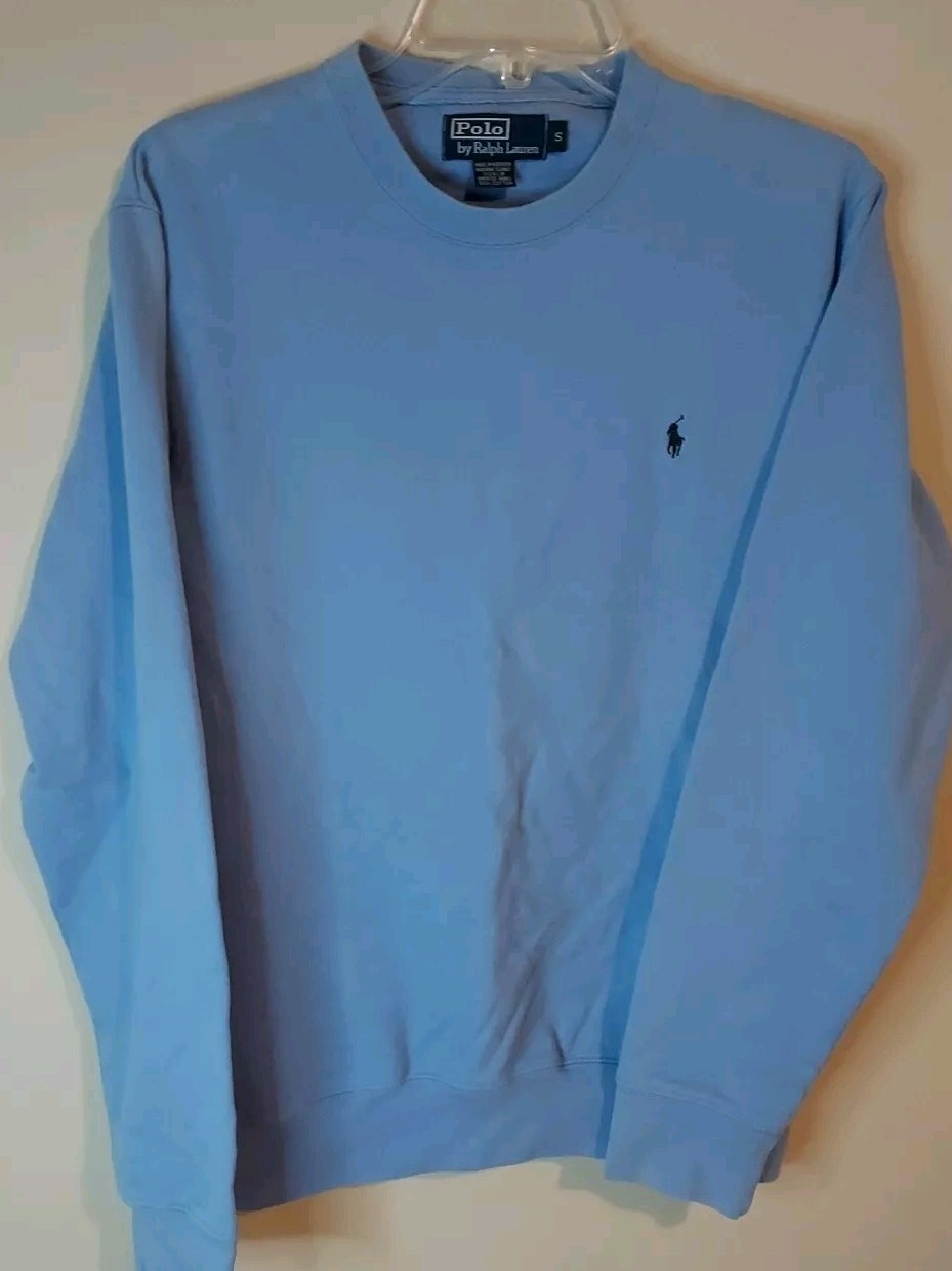 Polo Ralph Lauren Vintage Felpa Uomo Small Lt Blu Pony Maglione Girocollo