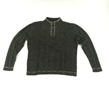 Woolrich maglione donna XS verde 1/4 zip pullover finto collo