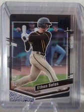🔥 2023 Panini Chronicles Clearly Donruss Ethan Salas Rookie Blue #'d /50 RARE