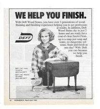 1988 Deft Wood Stains "We Help You Finish" Vintage Print Advertisement