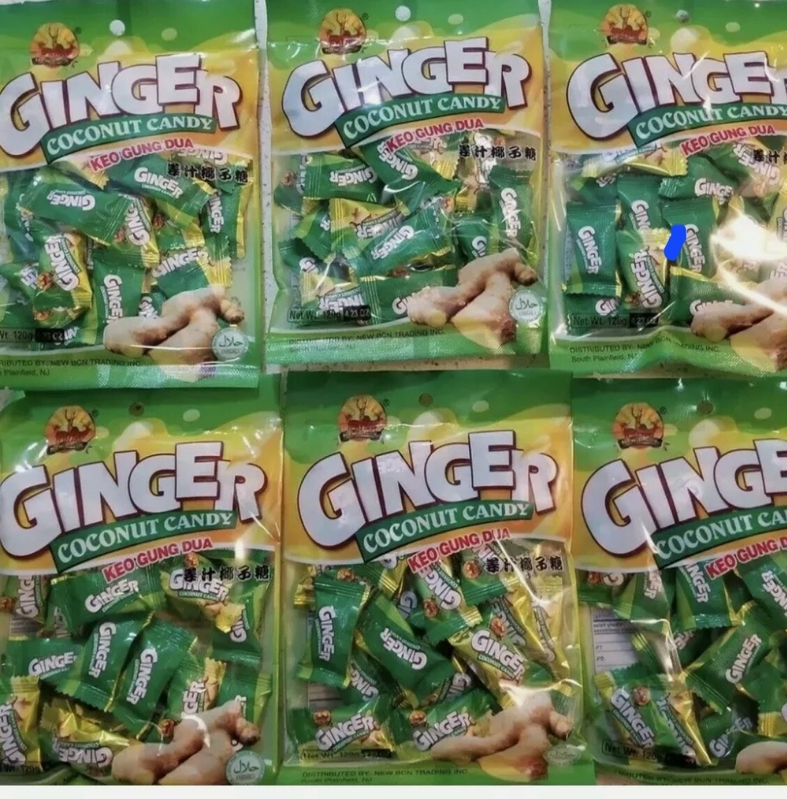 Pack of 6 Chun Guang Ginger Coconut Candy | eBay