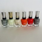 Set of 6 Sally Hansen Complete Salon Manicure Nail Polish Assorted Color Glitter