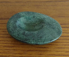 A Hand Crafted Green Nephrite Jade Oval Shaped Ornament - 5.5 cm Long