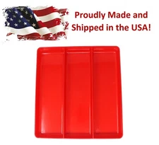 JSP Manufacturing Red Stackable Lightweight 3 Compartment Organizer Tray