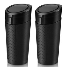 Car Trash Can Bin with Lid - 2 Packs Mini Leakproof Garbage Container for