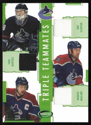 2002-03 Parkhurst Triple Teammates Bertuzzi/Cloutier/Naslund #TT-18 Canucks