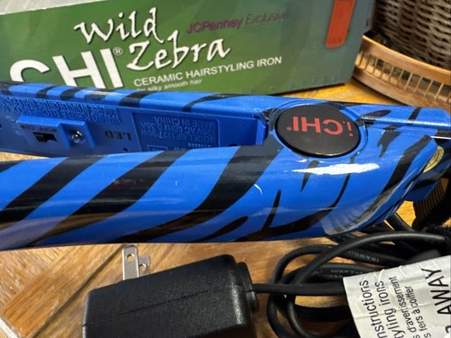 CHI Keramik Glätteisen 1" blau schwarz Zebra Streifen NEU - Bild 5 von 13