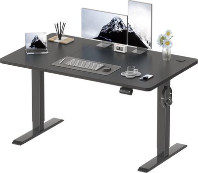 Devoko Elektrischer Stehpult 120x60cm Sitz Steh Tisch Höhenverstellbar Schreibtisch