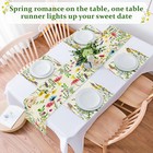 Spring Table Runner 72inch Long, Eucalyptus Lavender Daisy Floral Summer Tabl...