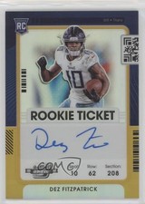 2021 Contenders Optic Rookie Ticket RPS Gold Prizm 7/10 Dez Fitzpatrick Auto 1q7