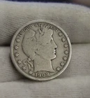 1908 D US Barber Silver Half 50c VG (Cleaned)
