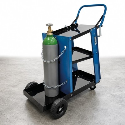 Mobiler Schweißwagen Gasflaschenwagen Schweißerwagen Schwarz/Blau BITUXX