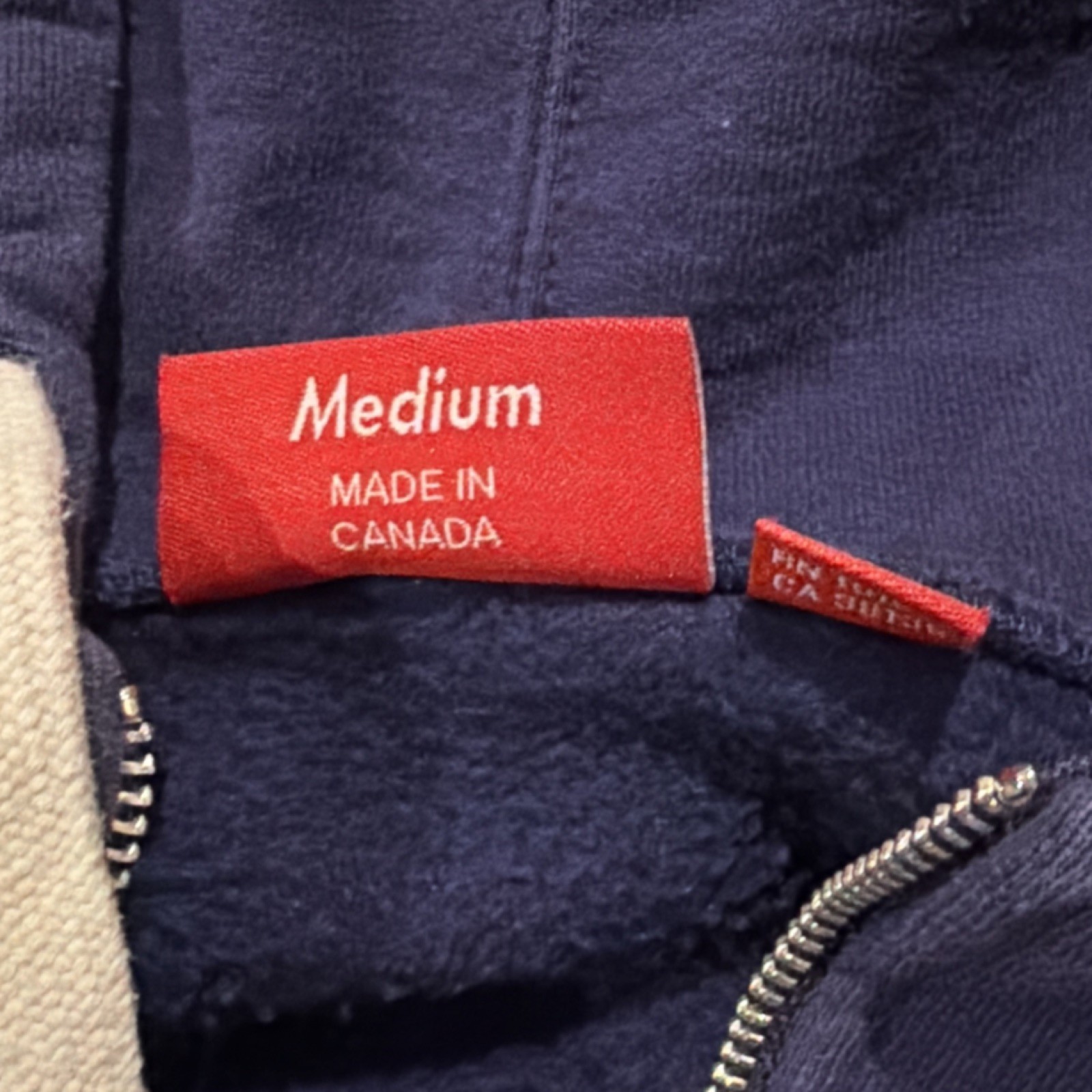 Supreme Blue Fleece Full Zip Hoodie Men's Hooded Long Sleeve with Pockets thumbnail 3