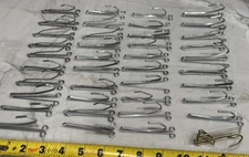40 Piece Vintage Lot  3" Slip On 2-Prong Curtain Drapery Hooks Pleat Hooks Pins