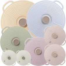 GUANCI Silicone Lids for Bowl 8 Pack, Microwave Splatter Cover with 6 Sizes R...