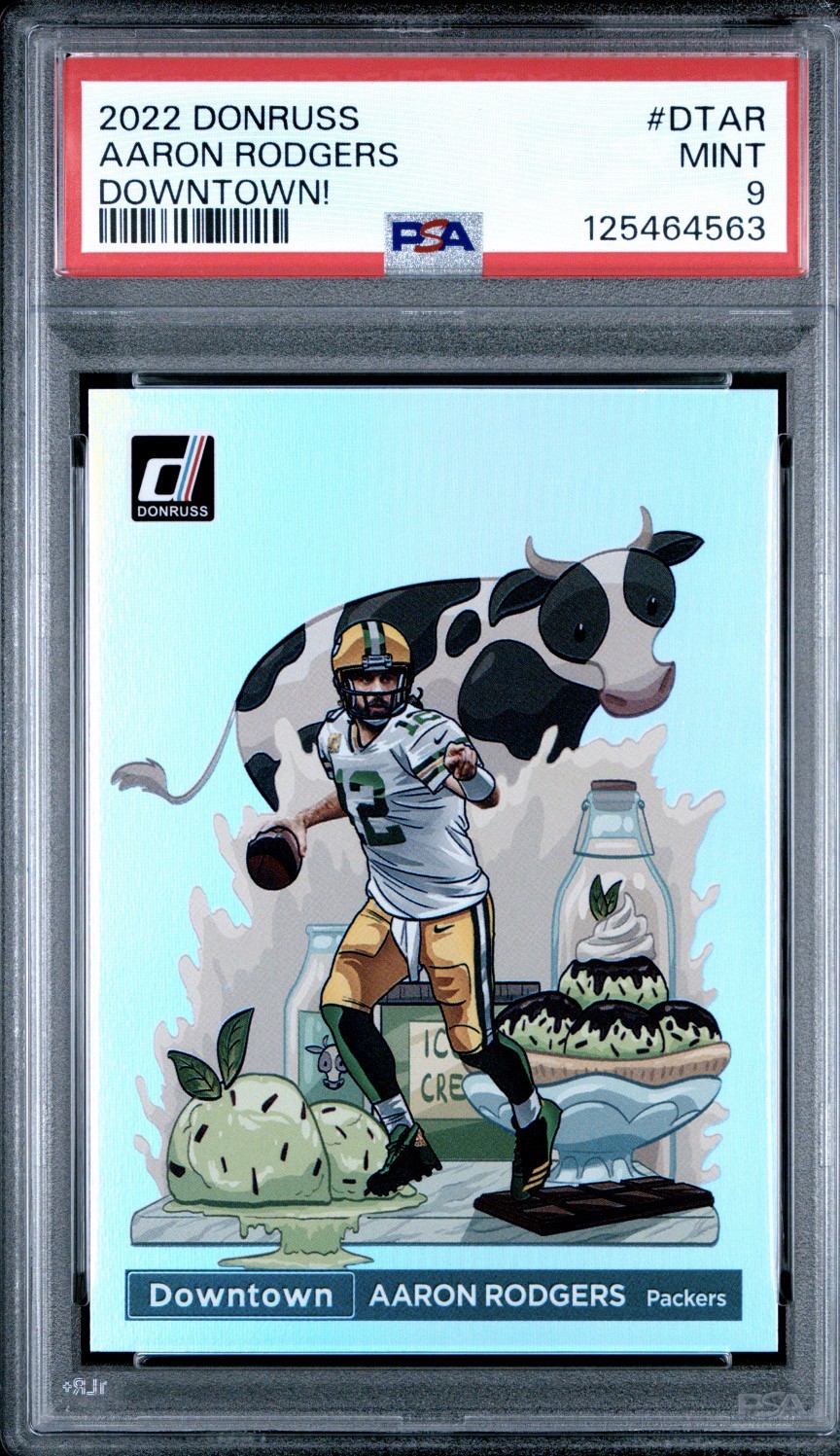 2022 Panini Donruss - Downtown! Aaron Rodgers #DT-AR PSA 9