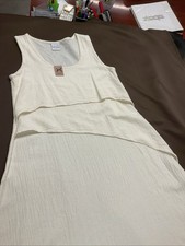 New Cecilia Natural 100% Cotton Khaki Sleeveless Maxi Dress sz M