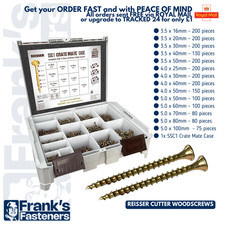 REISSER Cutter Pozi Wood Screws ● Yellow tropicalised coating ● 3.5-6.0