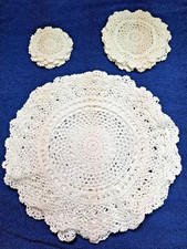 12 Crochet Doilies - Not Handmade - Purchased at a Craft Store - 3 Sizes