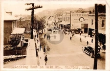 WW1 Era Grafton IL Army Tank on Main Street RPPC Photo Postcard COPY