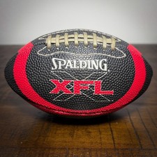 XFL Spalding Full Size Offical Game Football - Black Red Silver 2001 -Holds Air