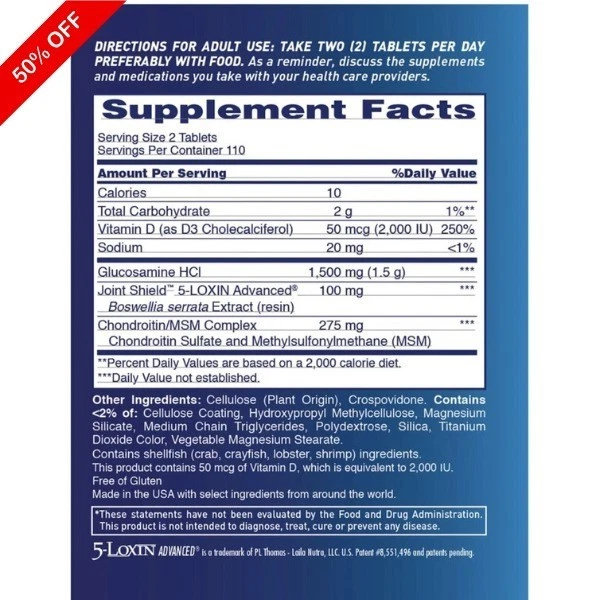 Osteo Bi-Flex таблетка диетической добавки тройной силы (упаковка из 2) - Изображение 4 из 4