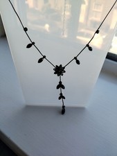 Vintage-style Black Y-drop Necklace Gothic Dark Academia Goth Regency Romantic