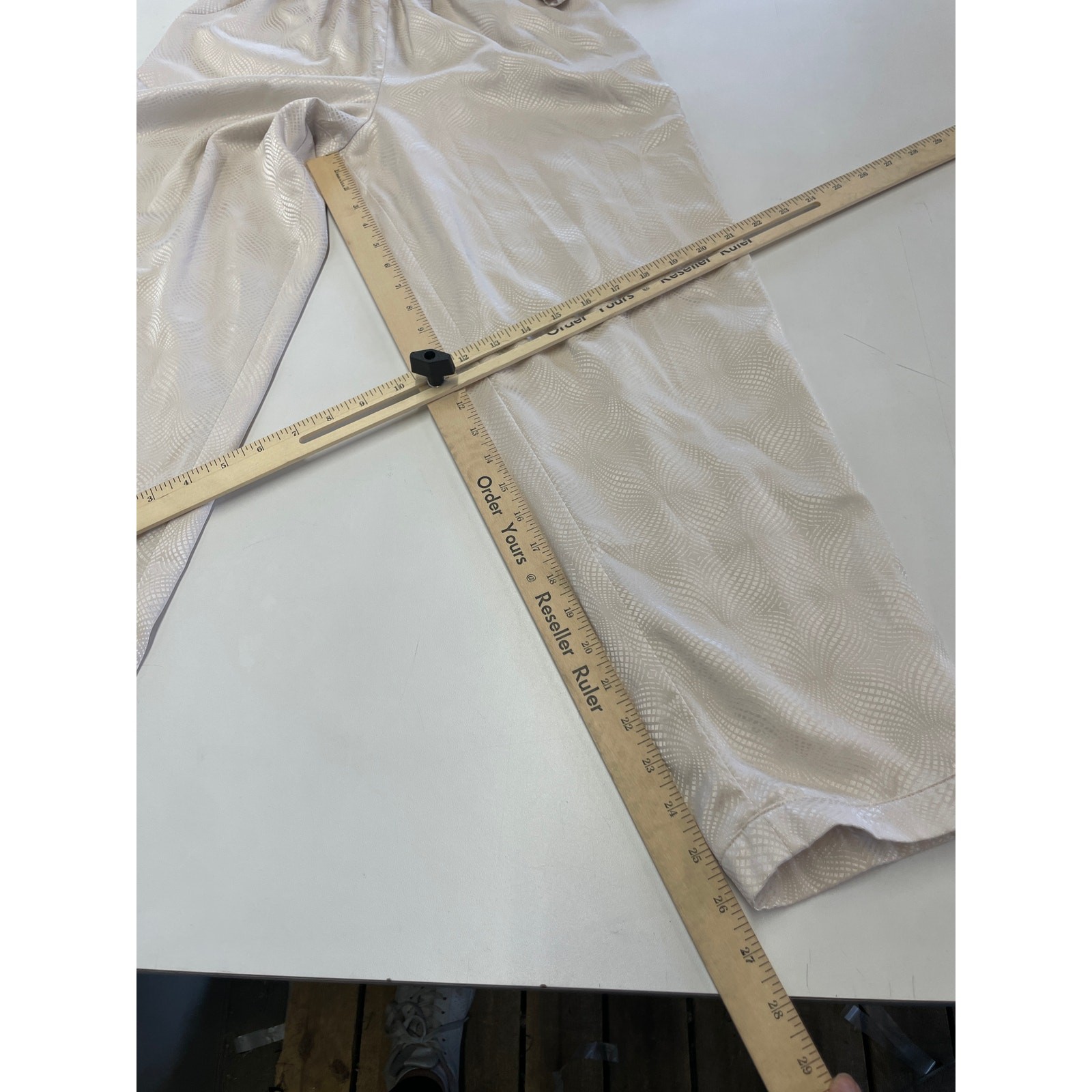 Love, Whit by Whitney Port Jumpsuit Womens 4 Ivory Jacquard One Shoulder Stretch